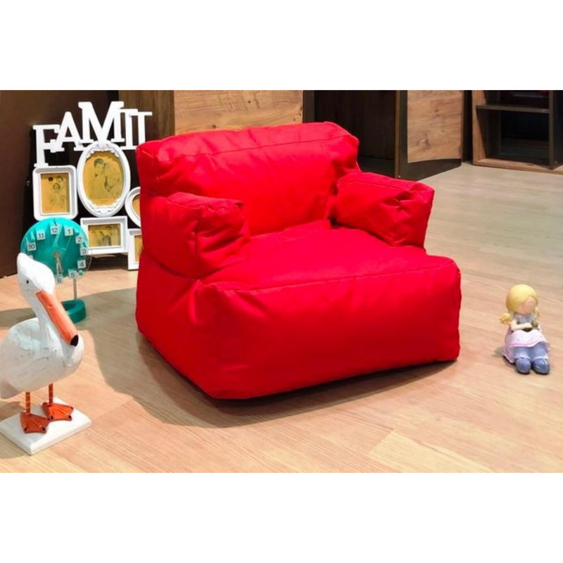 Bean Bag, Red Polyester