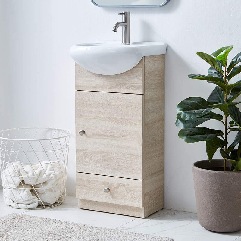 16"  Modern Small Free-standing Single Bathroom Vanity Set
