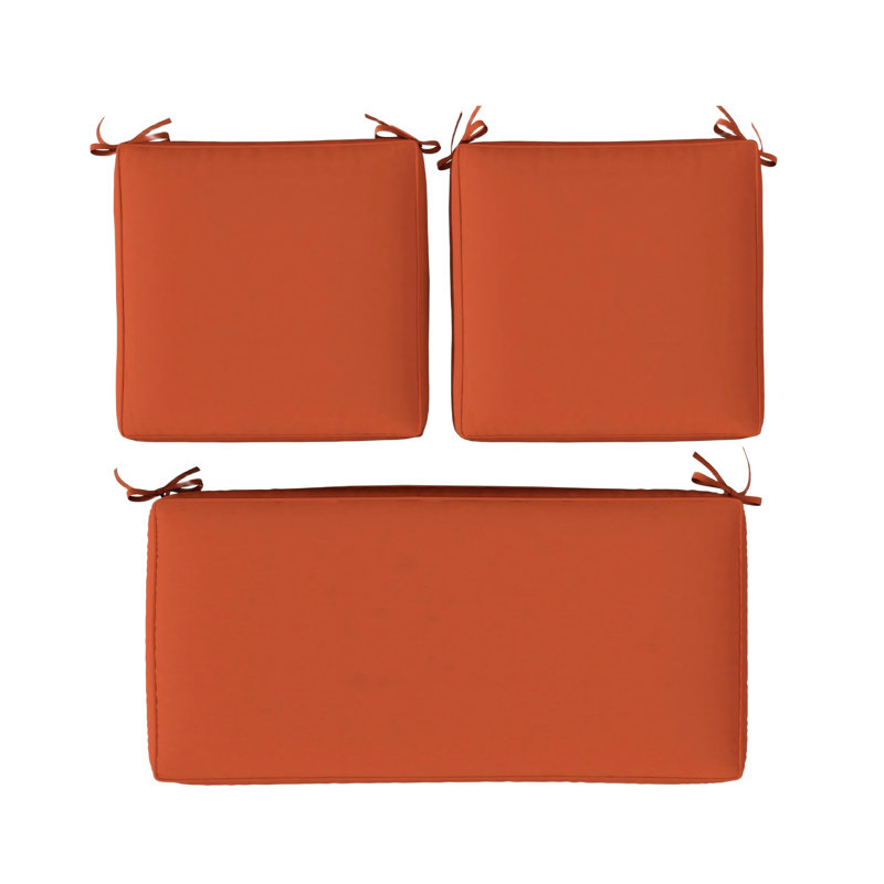 Outdoor Seat Cushions 3” Replacement Cushions Set, Orange