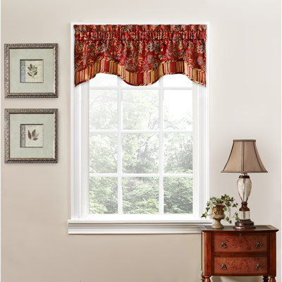 Waverly Navarra Crimson 100% Polyester Jacquard Weave Valance