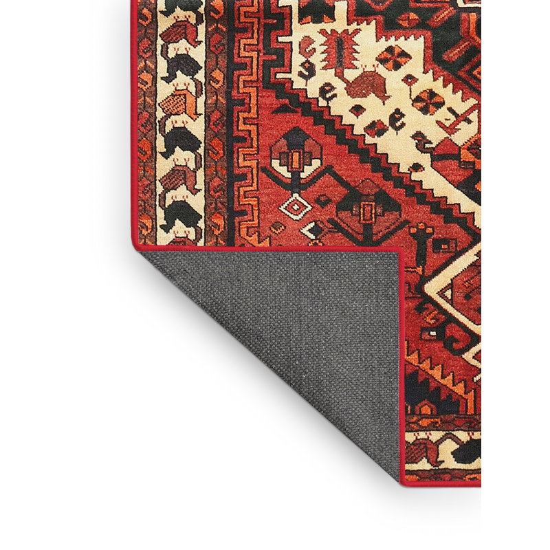 Tapis oriental rouge / beige, Rectangle 5 pi x 7 pi