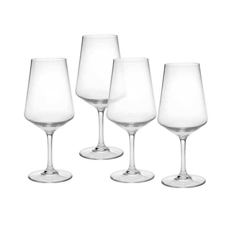 Ensemble de quatre verres à vin tout usage en verre Tritan