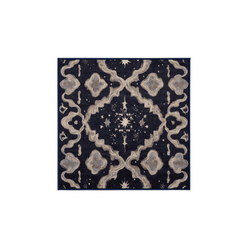 Machine Washable Purple Area Rug, Square 6'