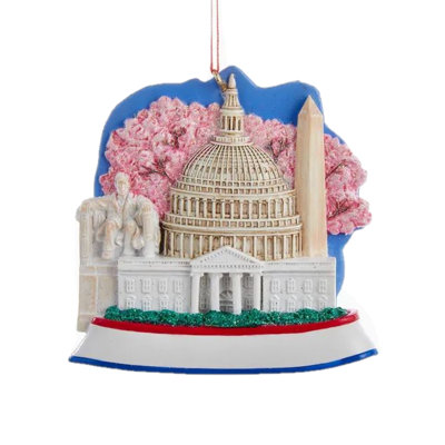 Kurt Adler Resin Ornament for Christmas Tree, Washington DC Scene