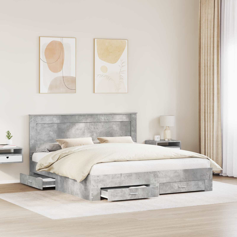 Bed, Concrete Grey, Super King (6')