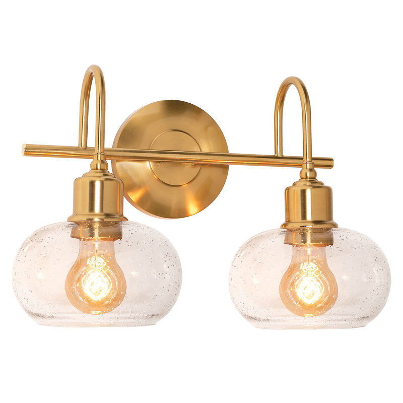 2 - Light Dimmable Vanity Light, Gold