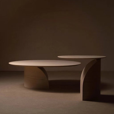 Wabi-sabi minimal log tea table
