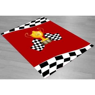 Race Flag Bedroom Carpet Rug, High-Quality Decorative Floor Mat, Race Theme Rug