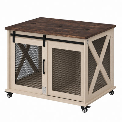 Mobilier pour cage de chien, niche pour chien de 94 cm (37 pouces), cage de style ferme