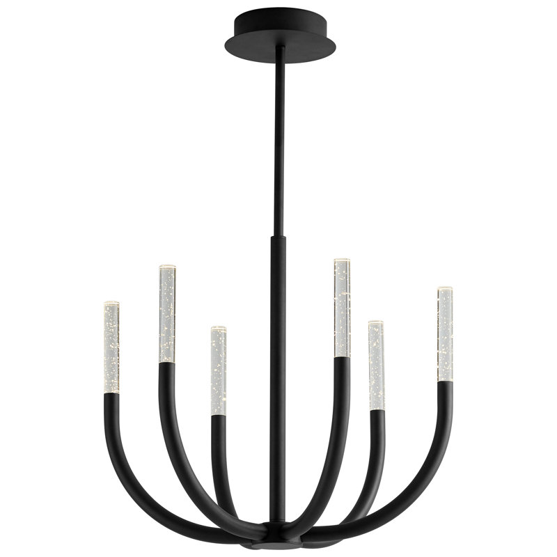 Lustre géométrique unique à 6 lumières Aldina, Noir