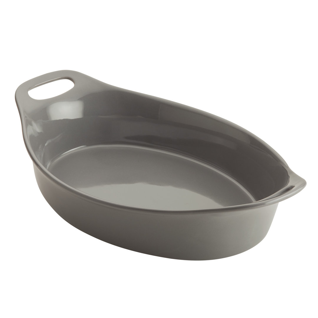 Rachael Ray Ceramics Oval Baker, 2.5 Quart, Gray Rachael Ray