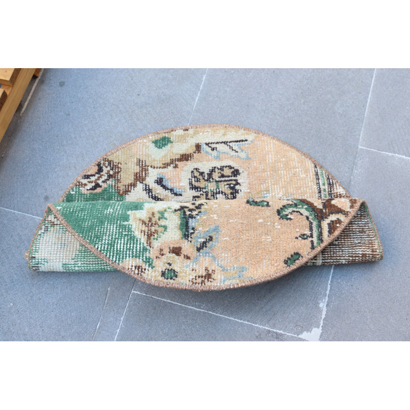 Vintage Anatolian Turkish Oushak Rug - Small Handmade Oriental Door Mat Bath Rug 505ADABF597346ACBD550C46B272A0AE