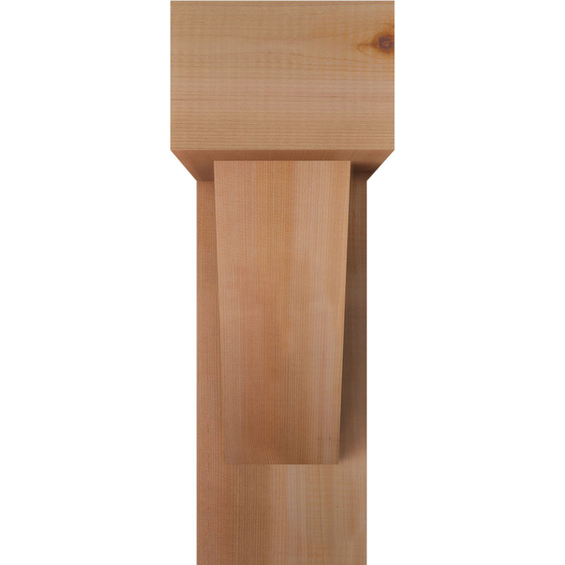 Traditional Block Bracket with Offset Brace, 18 x 18, 6"W Western Red Cedar (Rough Sawn)