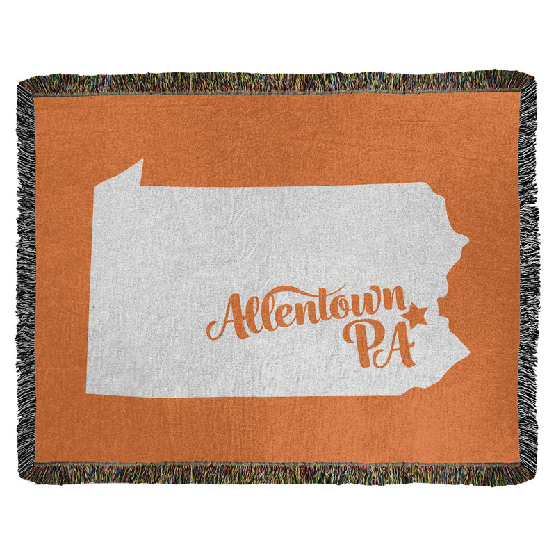 Jeté en coton tissé allentown pennsylvanie, l 60 po x L 80 po, Orange