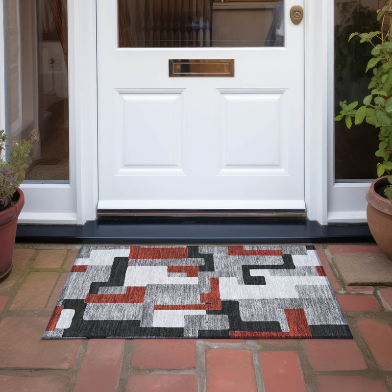  Tapis intérieur / extérieur antidérapant Chayden, Rectangle 1 pi 8 po x 2 pi 6 po