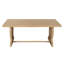 Table de salle à manger d'extérieur en bois d'acacia de style moderne 70 po Aveline avec plateau à lattes et base en tréteaux-135341369