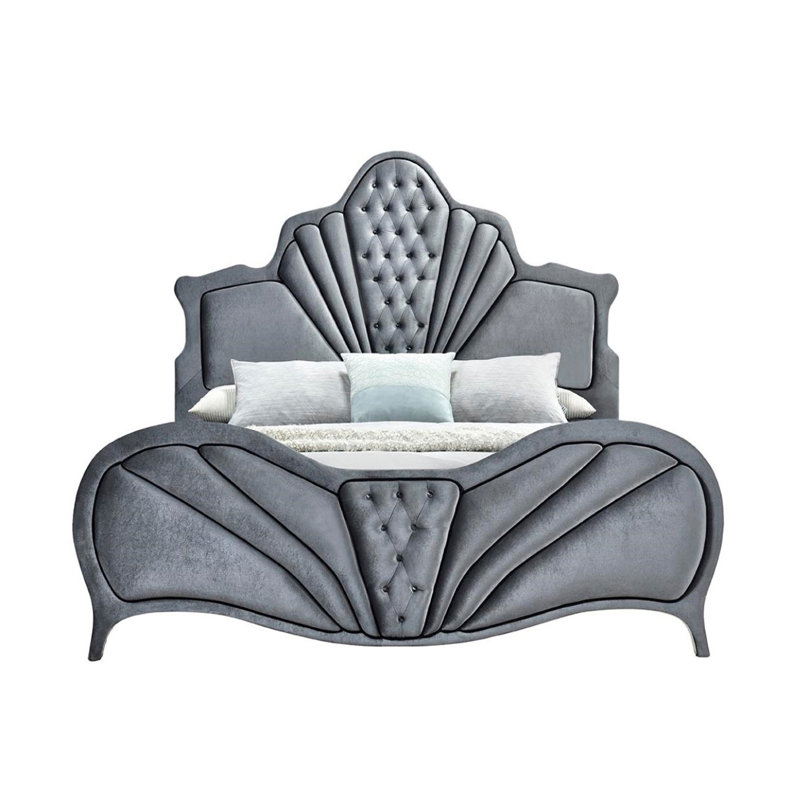 Ralston Grey Upholstered Platform Bed