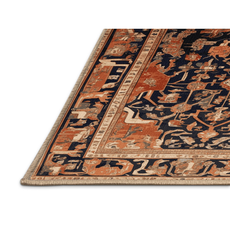 Tapis brun lavable à la machine, Rond 3 pi
