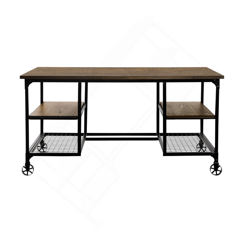 Bureau d'écriture 1 pi avec 4 roulettes en métal Modern