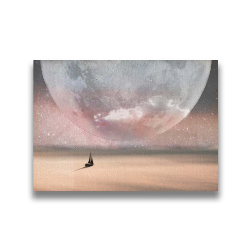 Way to the Moon par Hal Halli. Impression sur papier - Montée et encadrée, H 40 po x l 52 po