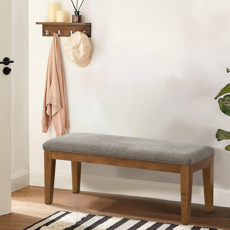 Polyester Upholstered Bench, Brown