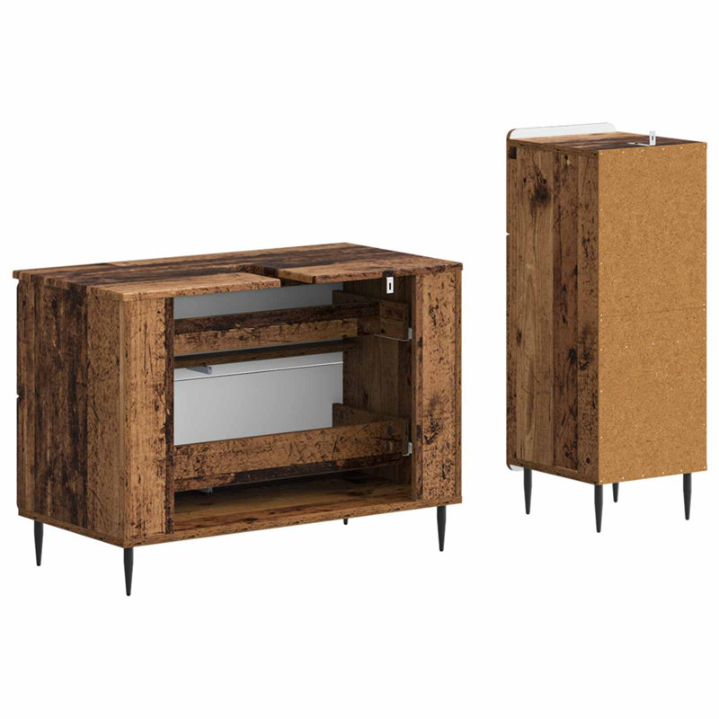 Bathroom Storage Furniture Set, Old Wood