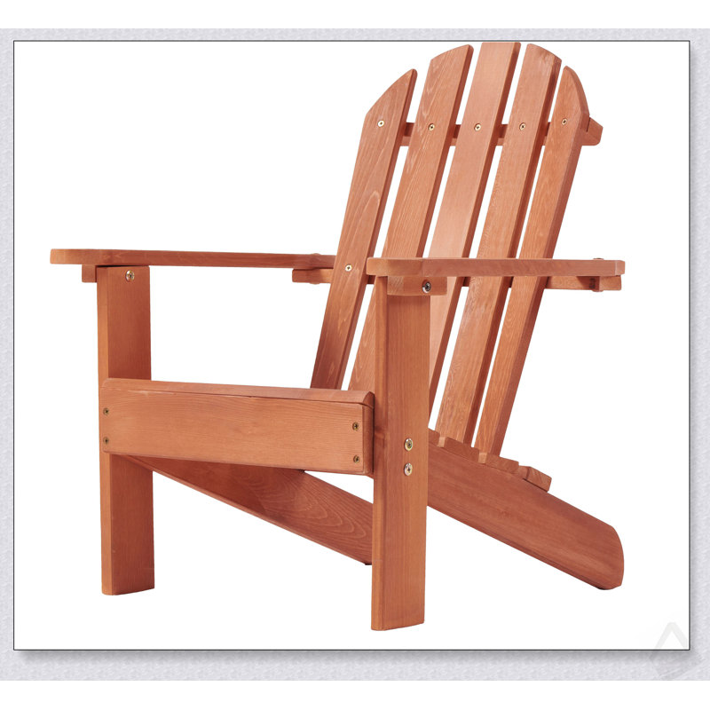 Wooden Kid's Adirondack Chair For Indoor And Outdoor Use, Natural Cedar Patio Lounge Chair For Kids