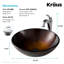 Glass Circular Vessel Bathroom Sink with Faucet-35841304