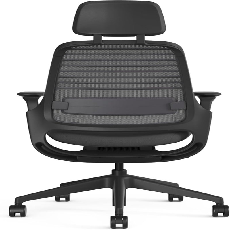 Steelcase Series 1 Frame Graphite With Headrest, 3D Micro Knit