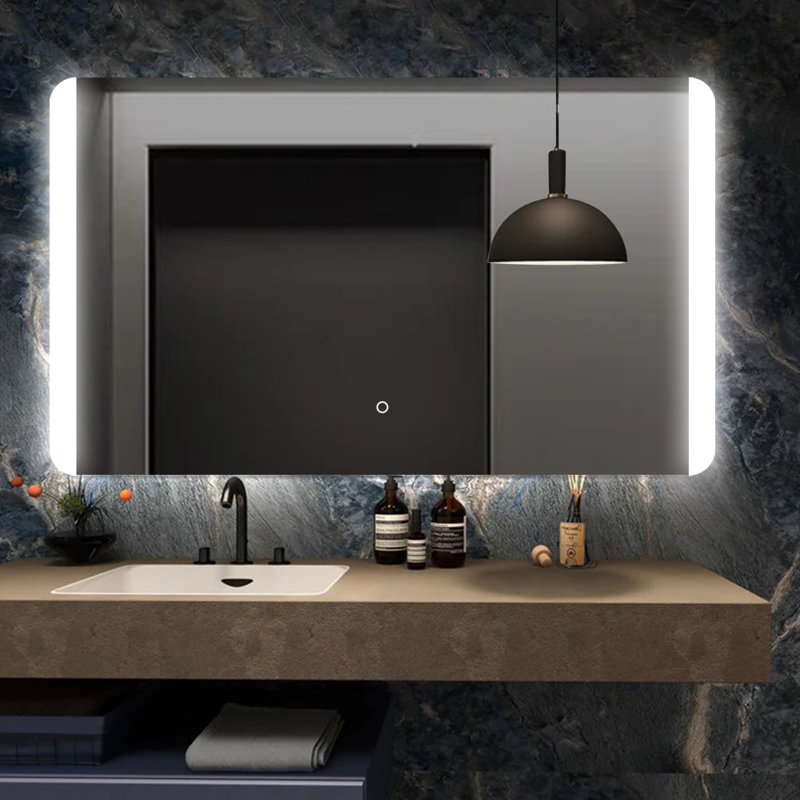 Miroir de salle de bain rétroéclairé à DEL, imperméable et antidéflagrant, 3 températures de couleur, homologué UR et certifié LTL Professional