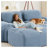Blue Corduroy 4-Seat L-Shaped Modular Sectional Sofa with Chaise, No Assembly Required-334133324-334133325