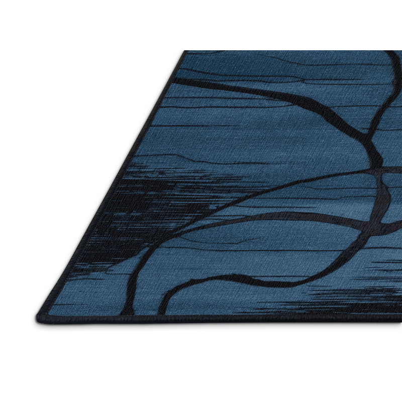 Tapis abstrait gris lavable à la machine