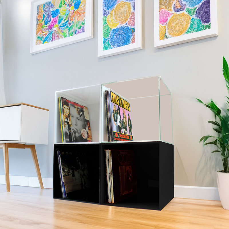 Plastic / Acrylic 10cm H Media Shelves, Black