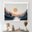 «Sunsetter River Drift Mountains», art sur toile côtier, art mural bord de mer jaune