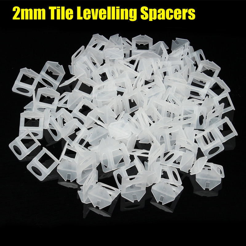 100Pcs Tile Levelling System Spacer Clips Floor Wall Tiling Tool - 2.0mm