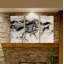«Horses in Motion I», ensemble de 3 reproductions sur toile-629787861