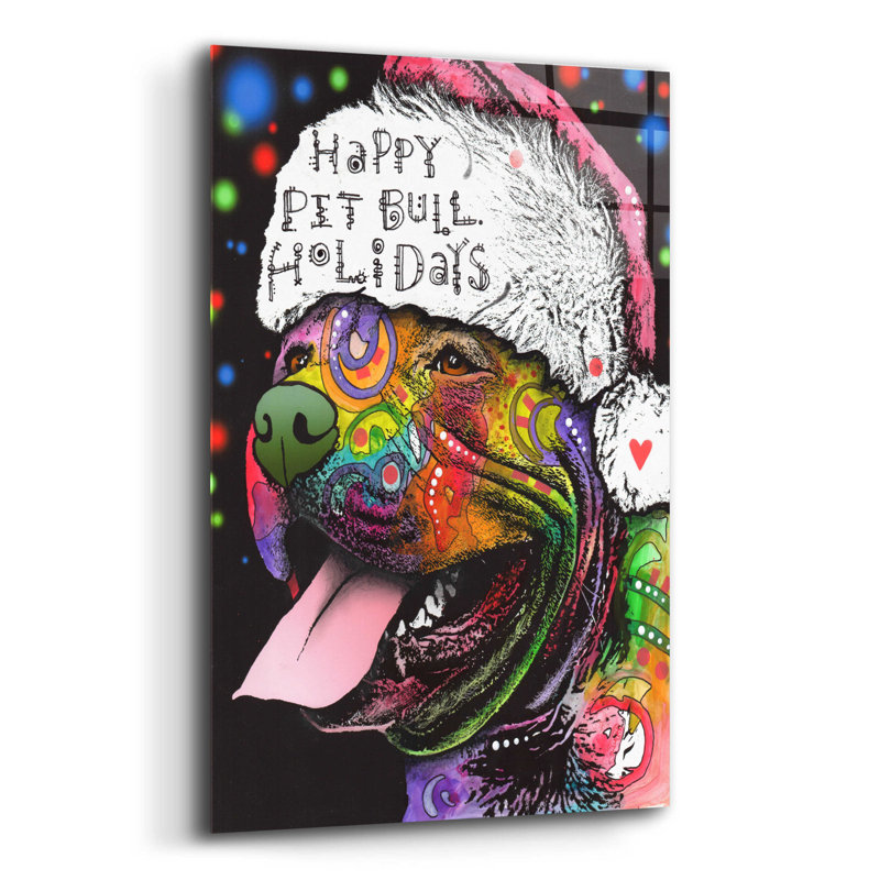 «Christmas Pitbull» par Dean Russo, H 16 po x l 12 po x P 0,13 po