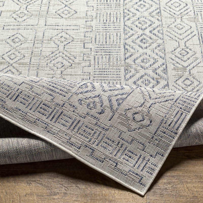 Tapis intérieur / extérieur tissé à la machine Mendota, Rond 7 pi 10 po
