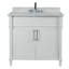 Meuble-lavabo simple 36 po avec plateau en marbre de Carrare blanc-1763382775