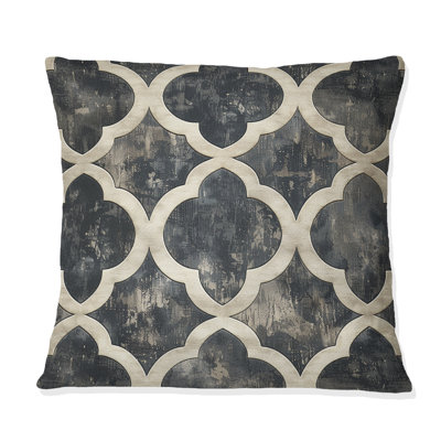 Beige Modern Trellis V - Modern Throw Pillow