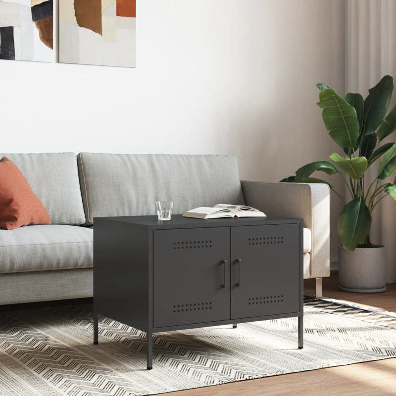 Coffee Table 68x50x50,5 cm Steel, Black