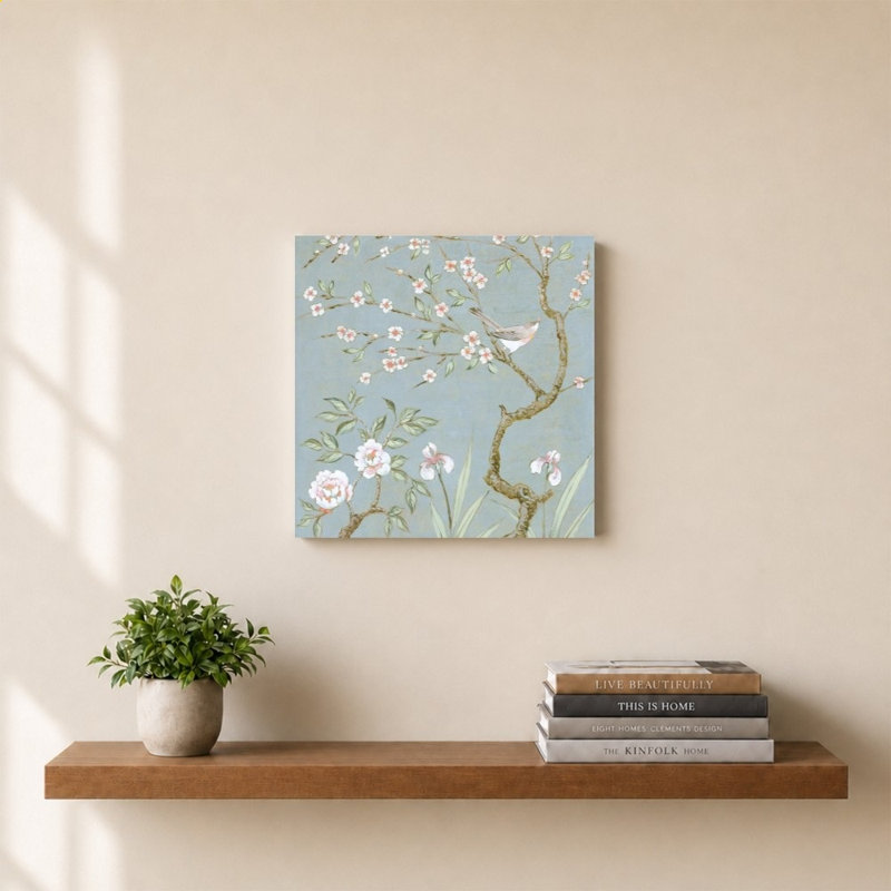 «Spring Mural I Blue» par Julia Purinton, impression sur toile, H 24 po x l 24 po