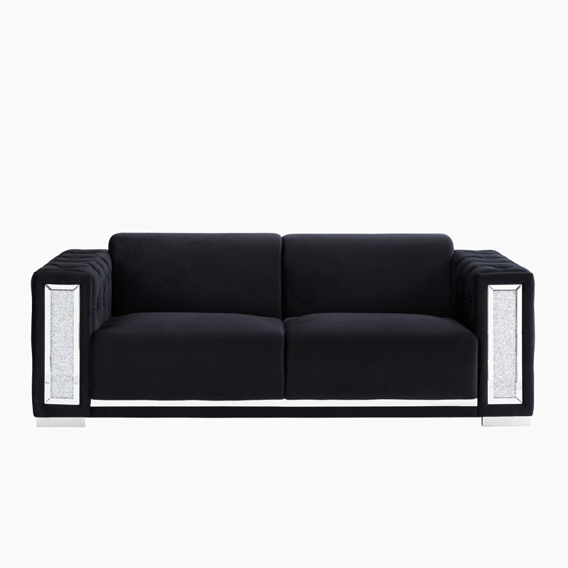 Canapé moderne à accoudoirs carrés en velours 93,7 po Dewees