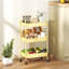 Three-Tier Storage Trolley 45*30.6*79 cm Steel 1 Piece Utility Trolley Pink with Lockable Wheels-495232325