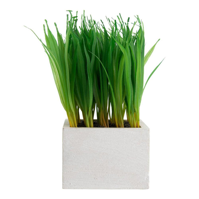 Faux gazon en pot en céramique