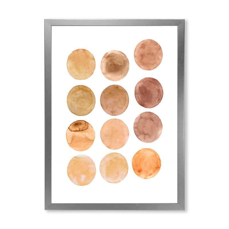Cercle de douze nuances de brun - Impression sur toile, H 32 po x l 16 po, Cadre photo argenté