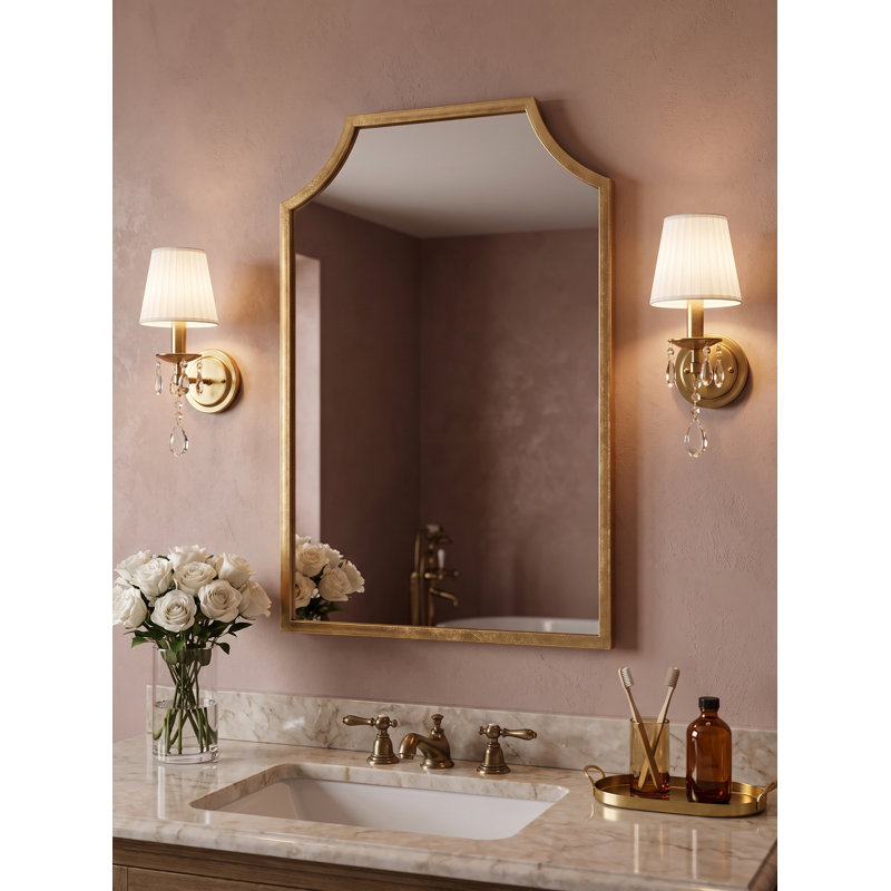 Simone Arch Metal Mirror, Gold