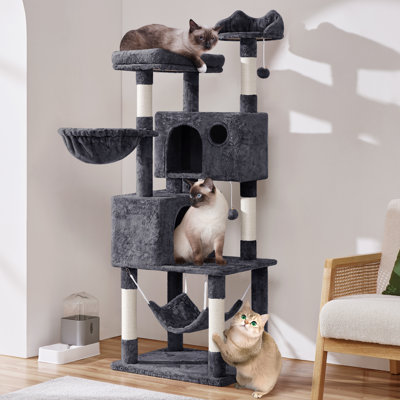 Arbre à chat à niveaux multiples 64,5 H "avec poteaux à griffer