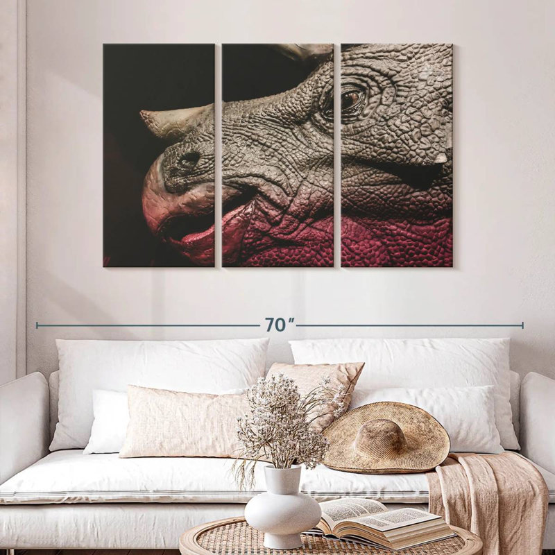 Brampt Triceratops Dinosaur Portrait, 32" H x 50" W
