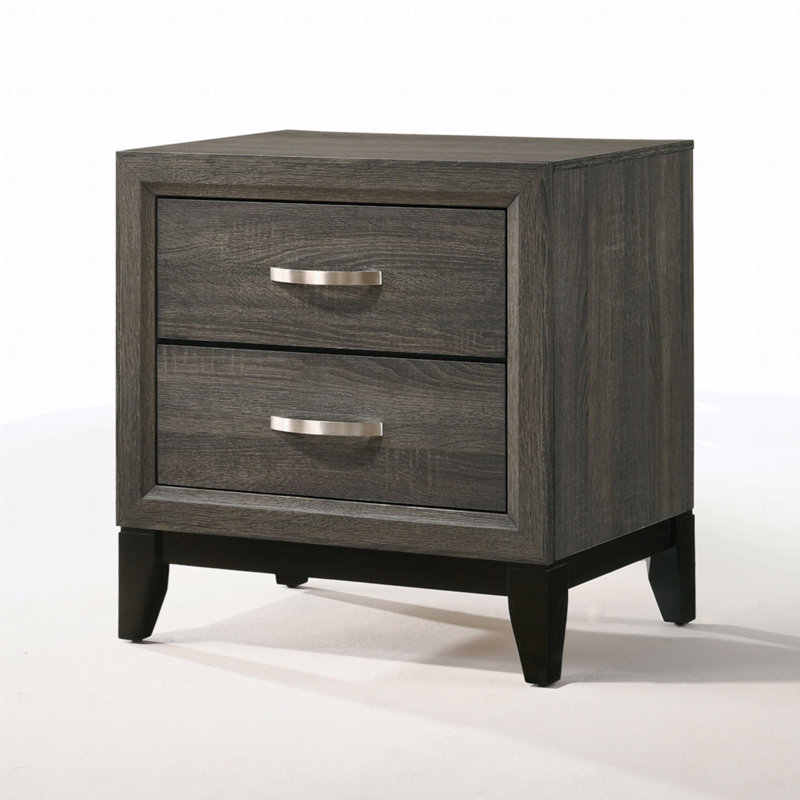 Weathered Gray Finish Nightstand